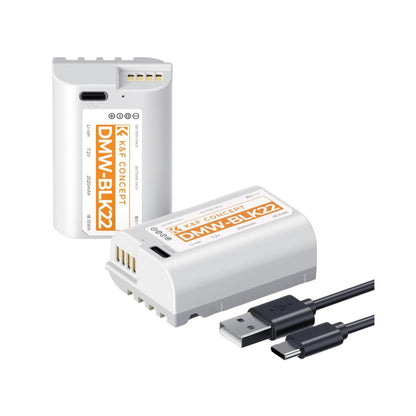 K&F Concept 2520mAh DMW‑BLK22 USB‑C Rechargeable Battery for Panasonic