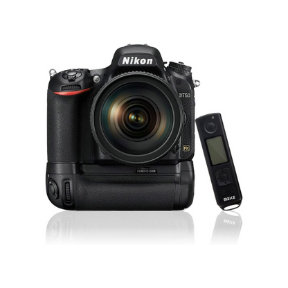 Meike MK-DR750 PRO Power Battery Grip with EN-EL15 Battery Slot, AA/LR6 Tray, Vertical Grip Orientation, Alternate Shutter Release and AE/AF Lock Button and 2.4Ghz Remote Control for Nikon D750 DSLR Camera