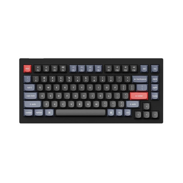 [CLEARANCE] Keychron V1 QMK 84 Keys  Compact Wired TKL Tenkeyless Mechanical Keyboard with RGB Backlight Fully Assembled and Hot Swappable K Pro Switches (Carbon Black) (Brown Tactile) V1B3