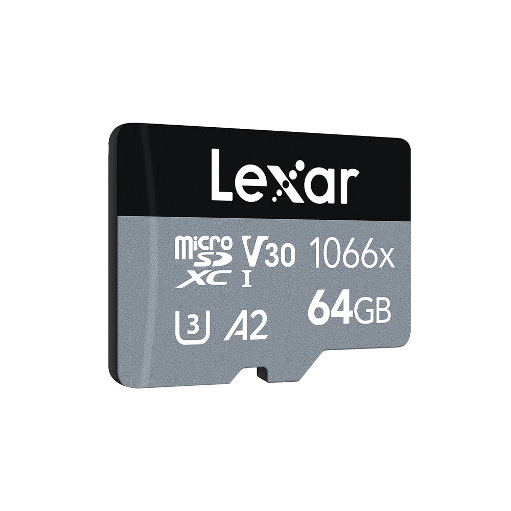 Lexar Professional 64GB 1066x UHS-I U3 V30 A2 Class 10 MicroSDXC Memory Card - 160MB/s Read & 70MB/s Write, Supports Full HD, 3D, and 4K UHD Video for Camera, Drone, Camcorder, Android Phone & Tablet, etc. | LMS1066064G-BNNNC
