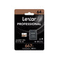 Lexar Professional 667x Class 10 microSD Card with 100Mb/s and 90Mb/s Read and Write Speed (Adapter Included) (64GB) | LSDMI64GB667A