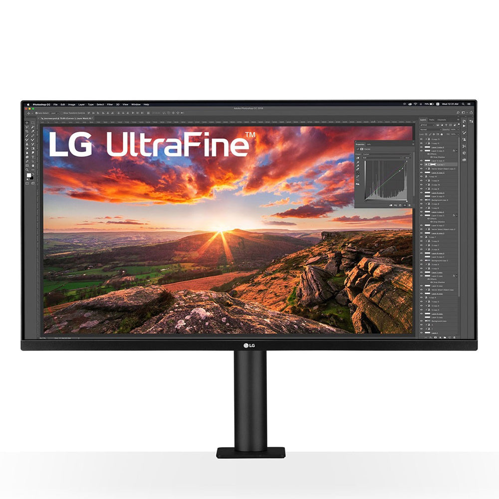 LG 32UN880-B 32" UltraFine IPS 60Hz 4K UHD HDR10 Monitor HDMI DisplayPort USB-C, AMD Radeon FreeSync, Dynamic Action Sync, Black Stabilizer, Onscreen Controls and Super Resolution