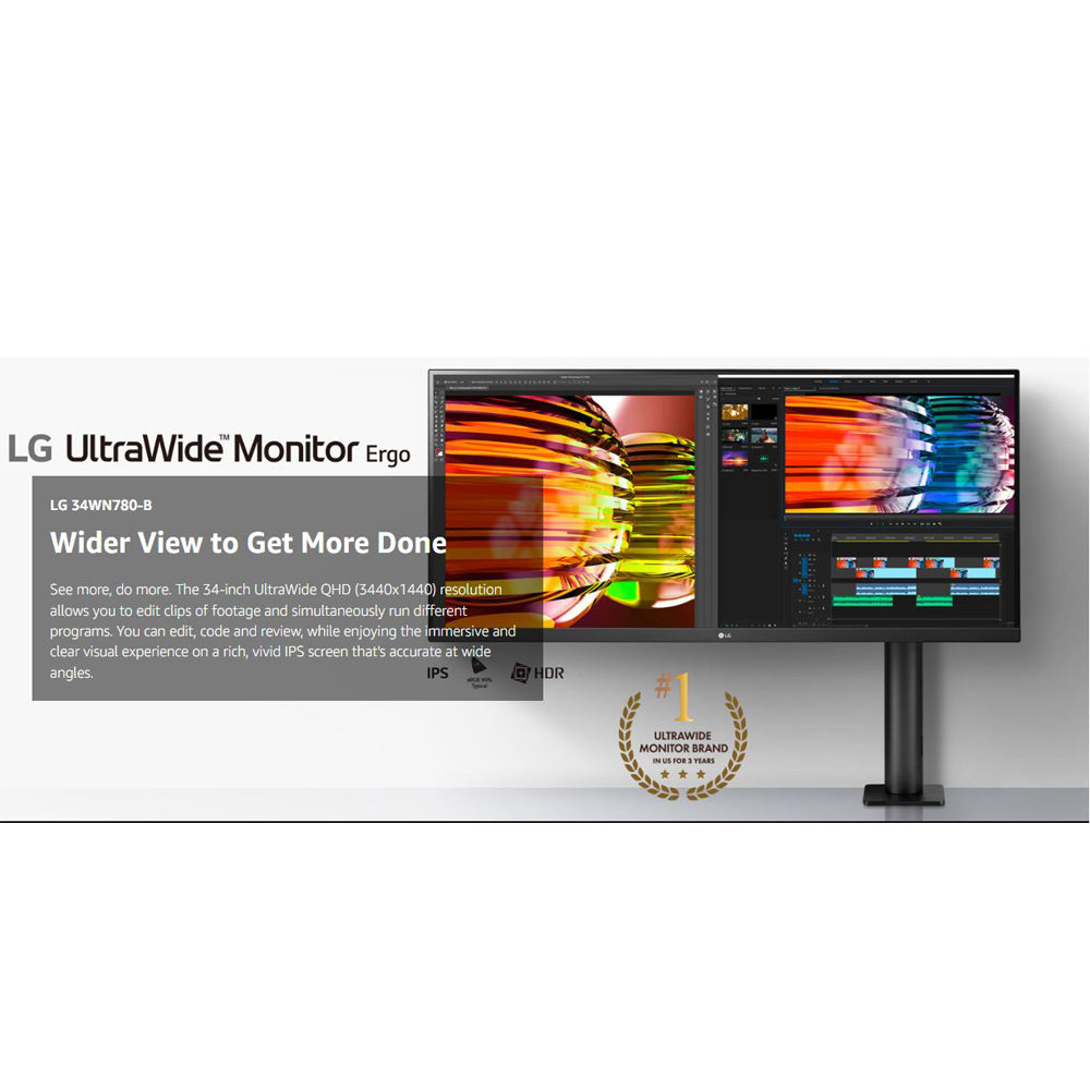 Monitor IPS 34 UltraWide FHD con AMD FreeSync - 34WP500-B