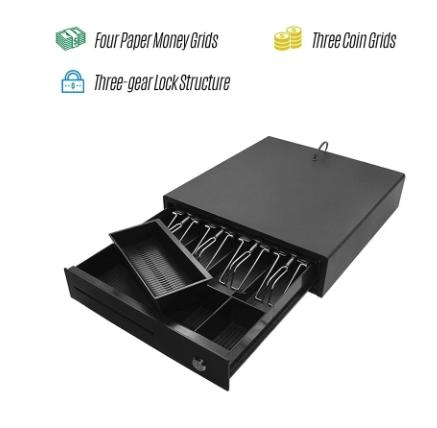 LogicOwl POS Electronic Metal Cash Drawer Box with Manual and Automatic POS System, Bill & Coin Tray, Three-Gear Locking Structure, RJ11 Cable Input | POS System Components
