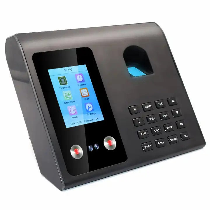 LogicOwl OJ-FA01 FC FP Attendance Biometric Time Logger with Fingerprint, Face Recognition ID, and PIN Passcode Entry, Built-In 2.4 Inch TFT LCD Display and Direct Reports Export via USB 2.0 for Office Schedule Timekeeping