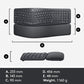 Logitech ERGO K860 Ergonomic Split Wireless Keyboard For Business with 3 Layered Wrist Resting Pad, Full Sized 109 Key Layout, and Logi Bolt and Bluetooth Connectivity for PC and Laptop Computers