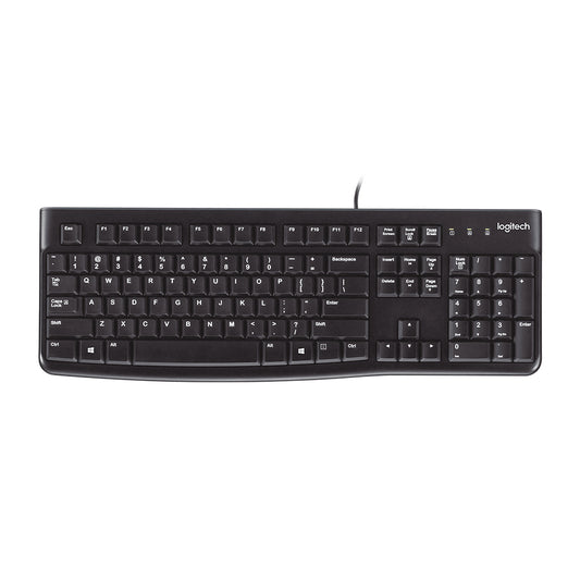 Logitech K120 Plug and Play USB Standard Wired Keyboard with Spill Resistant Design
