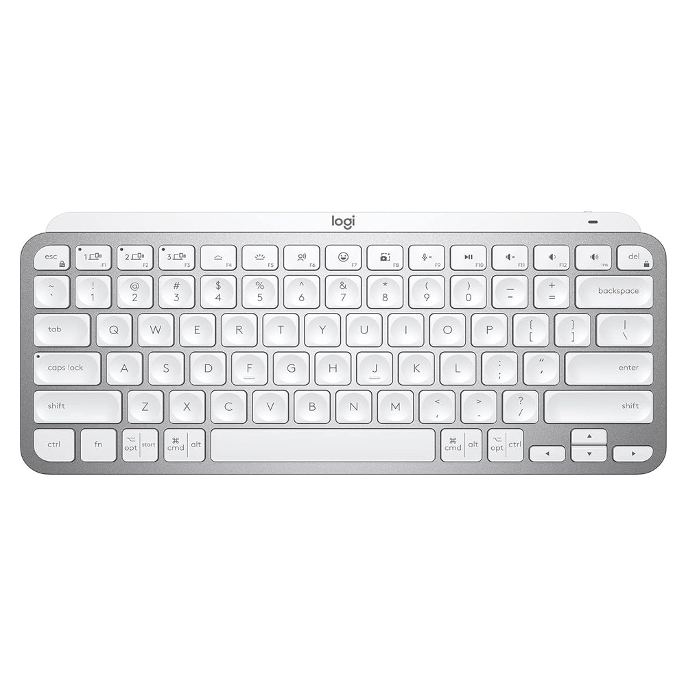 Logitech MX Keys Mini for Business 79 Key Low Profile Wireless Keyboard with Monocromatic Backlights, USB Receiver Dongle & Bluetooth Connectivity for PC Laptop Desktop Computer Windows macOS Linux Chrome OS Android - Graphite, Pale Grey