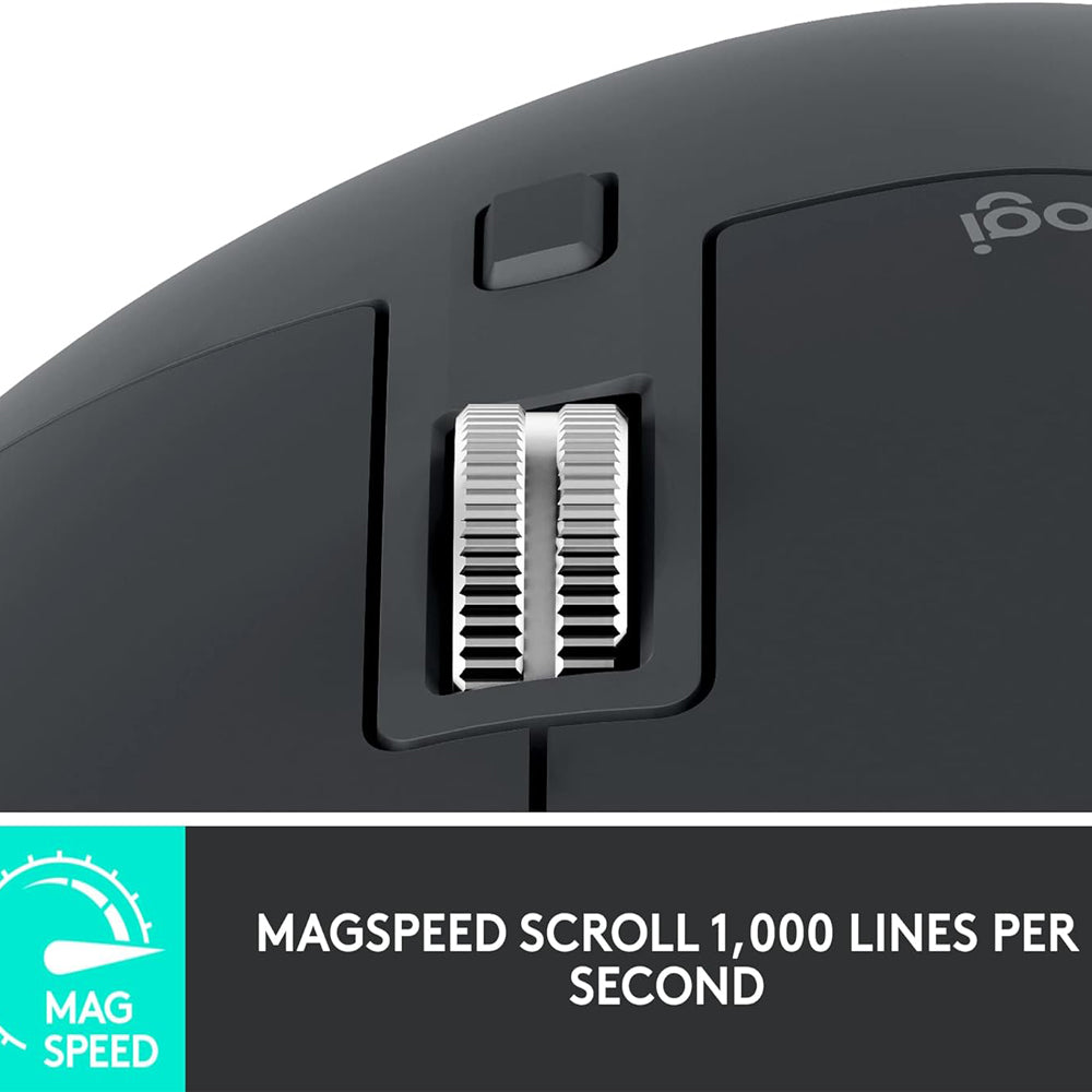 Logitech MX Master 3S for Business Wireless Optical Mouse with 8000 DPI Darkfield Sensor, 7 Programmable Buttons, USB Receiver Dongle & Bluetooth Connectivity for PC & Laptop, Desktop Computer, Windows, macOS, Linux, Chrome OS - Graphite