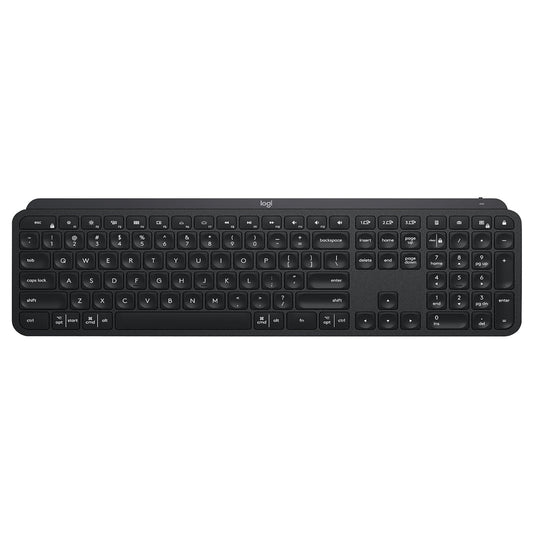 Logitech MX Master Keys For Business 108 Key Full Size Wireless Keyboard w/ Auto Adjusting Backlighting, USB Receiver Dongle & Bluetooth Connectivity for PC & Laptop, Desktop Computer, Windows, macOS, Linux, Chrome OS,  Android - Graphite
