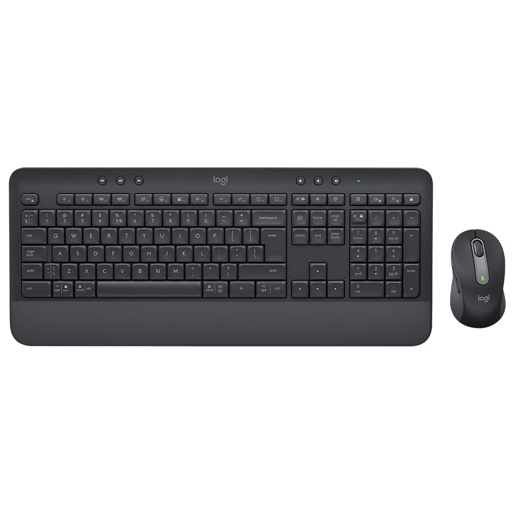Logitech Signature MK650 Combo For Business 118 Key Full Size Wireless Keyboard & Mouse with USB Receiver Dongle & Bluetooth Connectivity for PC & Laptop, Desktop Computer, Windows, macOS, Linux, Chrome OS, Android - Off White, Graphite