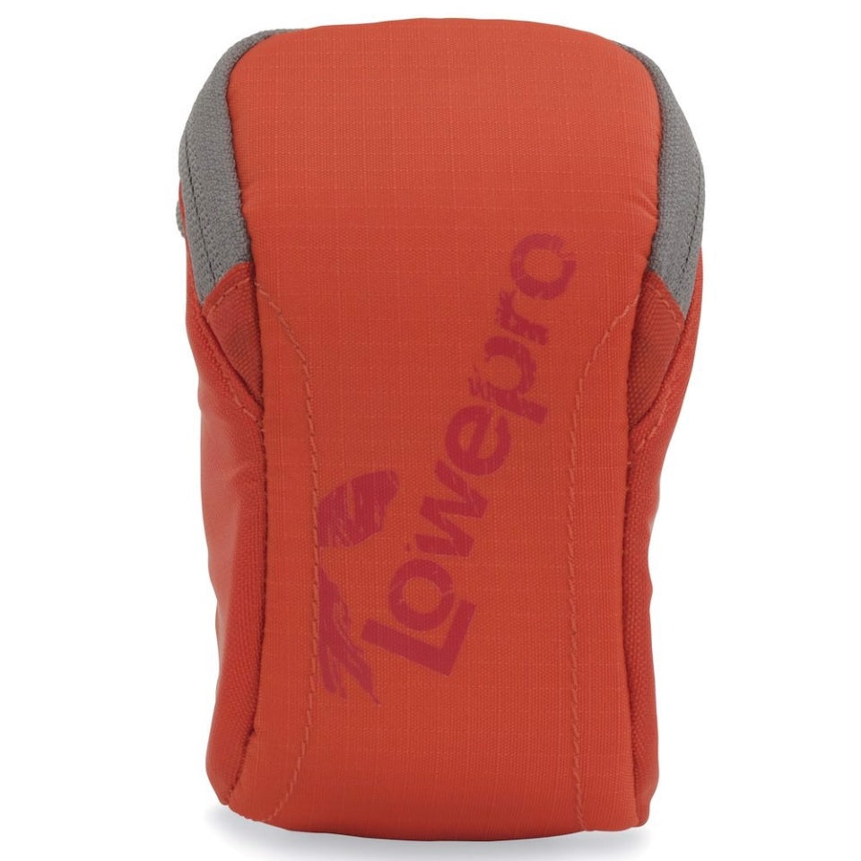 Lowepro Dashpoint 10 Camera Pouch Bag with Wide Opening, Shoulder Strap, Velcro Belt Loop with Built-In Memory Card Pocket for Small Electronics, Smartphones and Devices (Pepper Red, Slate Gray)