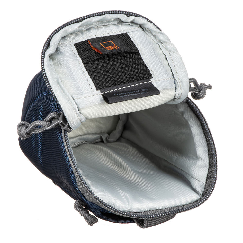 Lowepro DashPoint 20 Camera Pouch Sling and Belt Bag with Shoulder Strap, Velcro Belt Fastener, EVA Padding and Memory Card Pocket for Mirrorless and Action Cameras (Galaxy Blue)