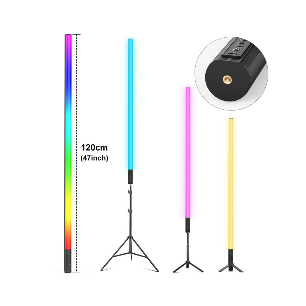 Luxceo MOOD1S 120cm / 85cm RGB Handheld LED Mood Lamp Light Tube Wand for Photography and Video Lighting with Rechargeable Battery