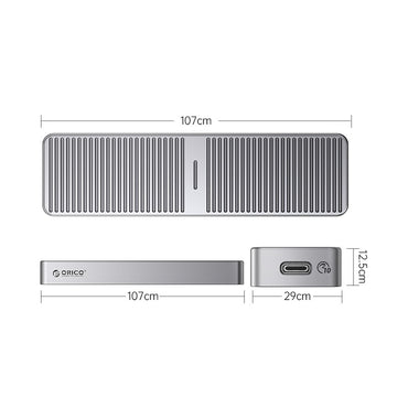 [CLEARANCE] ORICO M222C3-G2 NVMe to USB 3.2 Gen2 M.2 NVMe SSD Enclosure with Built-in Aluminum Alloy Heatsink, 2-in-1 USB-C to C/A Data Cable, 10Gbps Fast Data Transmission Rate, 4TB Max. Supported Capacity for Windows, macOS, Linux, Android