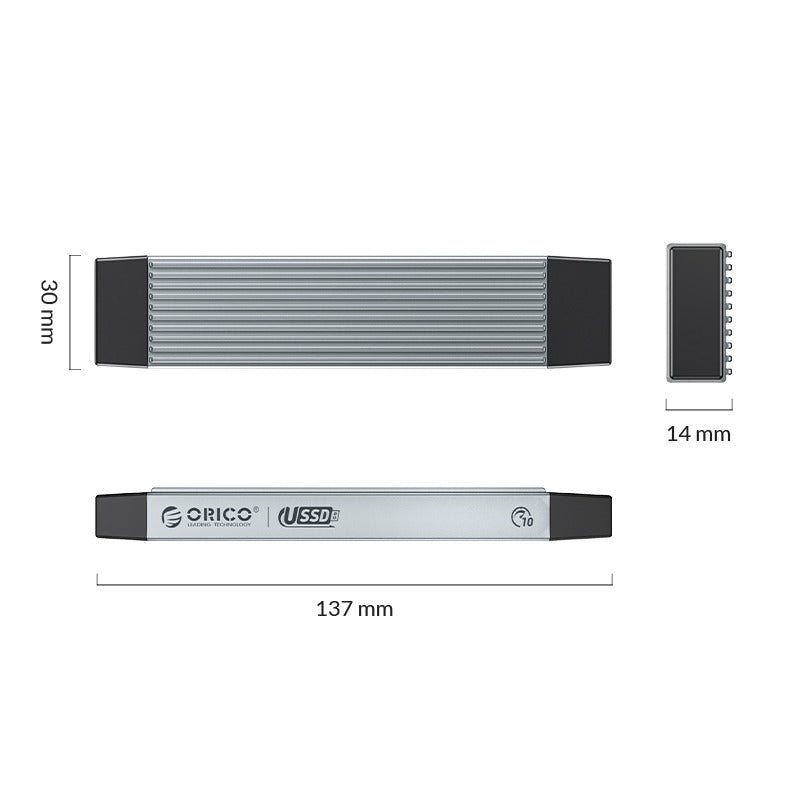 [CLEARANCE] ORICO M2PJK-C3 Dual Protocols NVMe/SATA to USB 3.2 Gen.2 M.2 SSD Enclosure with Type C/USB-A Input, 10Gbps Fast Transmission Rate, Tool-free Adapter, 4TB Supported Capacity for Windows 8/10, macOS, Linux, Solid State Drive