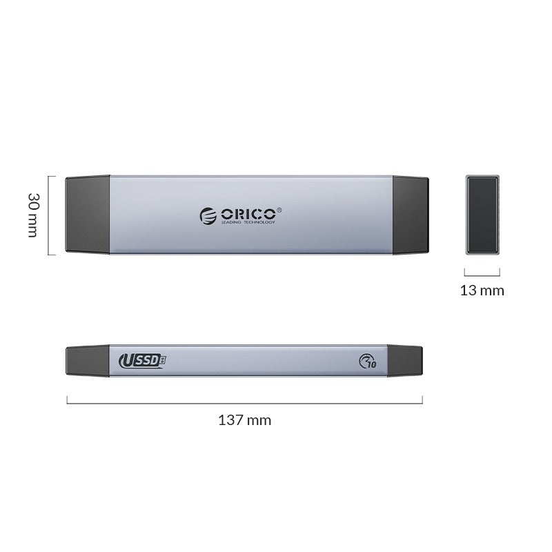 ORICO NVMe / SATA to USB 3.2 Gen.2 M.2 Dual Protocols SSD Enclosure with USB-C to USB-A Input, 10Gbps Fast Transmission Rate, 4TB Supported Capacity for Windows 8/10, macOS, Linux | M2PJN-C3