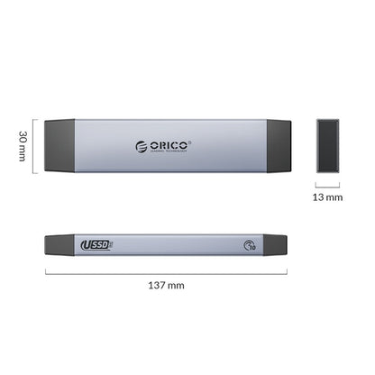 [CLEARANCE] ORICO M2PJL-C3 NVMe/SATA to USB 3.2 Gen.2 M.2 SSD Enclosure with Type C Input, 10Gbps Fast Transmission Rate, Tool-free Adapter, 4TB Supported Capacity for Windows 8/10, macOS, Linux, Solid State Drive