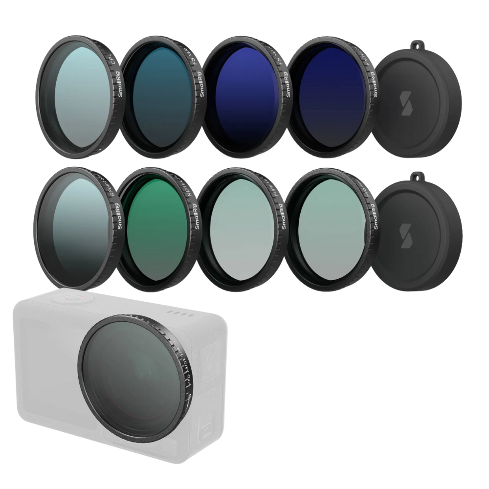 SmallRig Filter Kit for DJI Osmo Action 5 Pro / Action 4 Cameras CPL, ND8 / ND16 / ND32, Black Mist, Star-Cross & Film Simulation Filters with High-Alumina Glass, Multi-Layer Coating, Snap-On Design & Silicone Lens Cover | 5411 | 5412