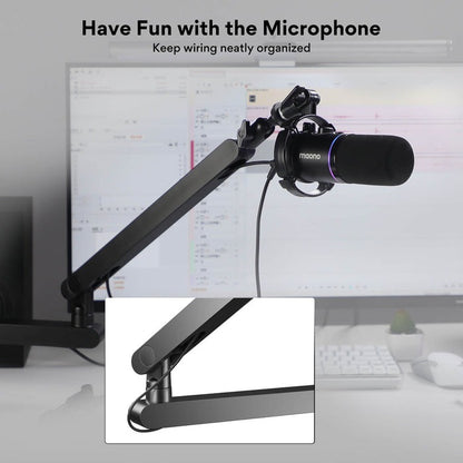 Maono BA92 Microphone Suspension Boom Arm Stand Aluminium Alloy 360 Degree Joint for Podcast, Vocal Studio Recording