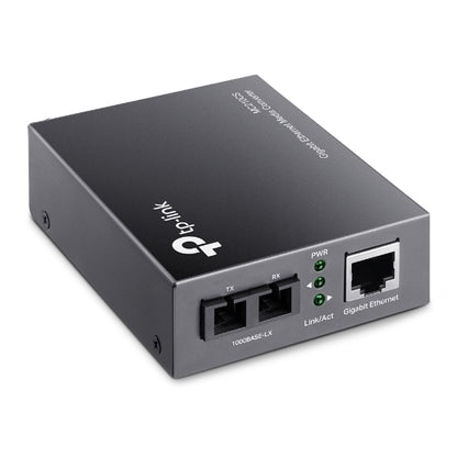 TP-Link MC210CS Gigabit Single-Mode Fiber Media Converter Extends Fiber Up to 15,000m, with Gigabit RJ45 Port (Auto MDI/MDIX), Full Duplex, Chassis Mountable, UTP Category 5, 5e