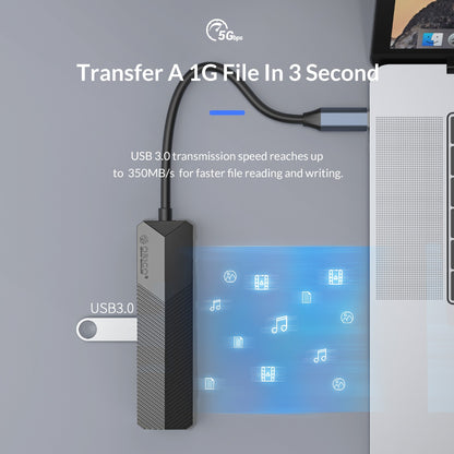 [CLEARANCE] ORICO 5-in-1 USB 3.0 Multifunctional Docking Station with 5Gbps Type C Input, 4K 30Hz UHD, 5Gbps USB-A 3.0, USB-A 2.0, SD & TF Card Slot for Windows 8/10, macOS, Linux | MDK-5P