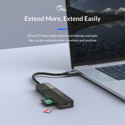 [CLEARANCE] ORICO 4-in-1 USB 3.0 Multifunctional Docking Station with 5Gbps Type C Input, 4K 30Hz UHD, PD 55W, USB-C, USB-A 2.0 for Windows 8/10, macOS, Linux | MDK-4P
