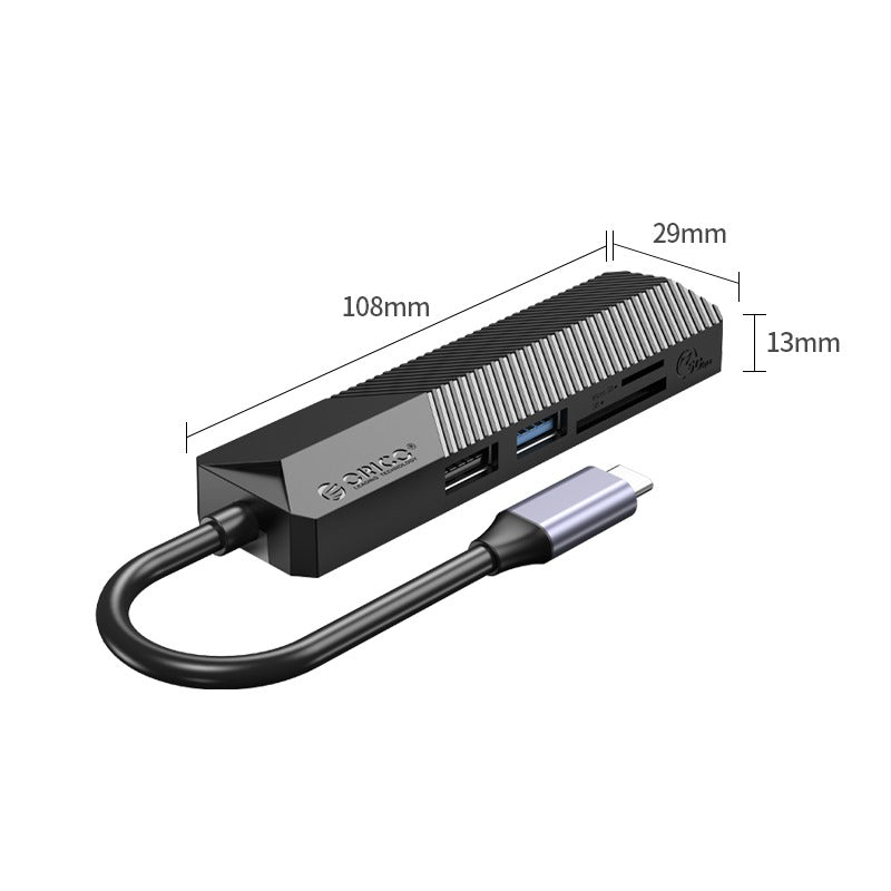 [CLEARANCE] ORICO 5-in-1 USB 3.0 Multifunctional Docking Station with 5Gbps Type C Input, 4K 30Hz UHD, 5Gbps USB-A 3.0, USB-A 2.0, SD & TF Card Slot for Windows 8/10, macOS, Linux | MDK-5P