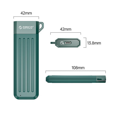 [CLEARANCE] ORICO MM2C3 NGFF to USB 3.2 Gen1 M.2 NGFF SSD Enclosure Tool-Free with USB-A to USB-C Data Cable, 6Gbps Fast Data Transmission Rate, 4TB Max. Supported Capacity, Thermal Fin Fast Cooling for Windows, macOS, Linux (Gray)