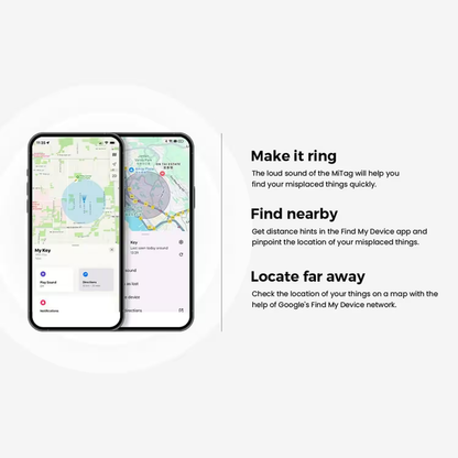 MiLi MiTag Duo Item Finder with Leather Case - iOS Apple Find My & Android Google Find Hub Compatible