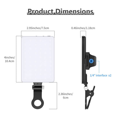 [CLEARANCE] Neewer NL-60AI LED Video Conference Light kit with Front & Back Phone Clip, Detachable Clamp Built-In 2000mAh, 60 LED Warm, Warm Yellow & Bi-Color Modes for Laptop, Phone, Monitor
