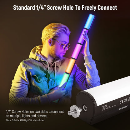[CLEARANCE] Neewer TL96RGB Stick Light Magnetic Handheld Wand with 2500-8500K, 360 Full RGB mini LED Video Light, 2500 mAh Rechargeable Battery