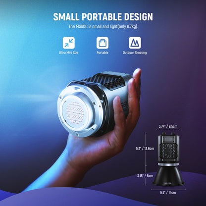 [CLEARANCE] Neewer MS150 Bi-Color 130W / MS60 65W 2700K-6500K / RGBWW 3200K-5600K COB Portable Mini Compact LED Video Light with Color Temperature, Continuous Light Spotlight, 2.4G Apps Control, 12 Scene Effects