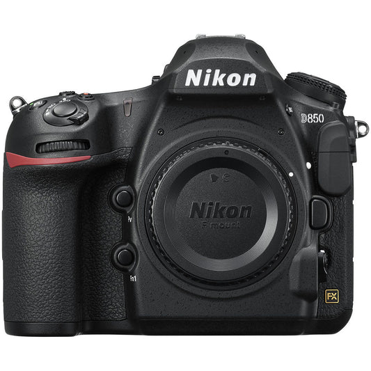 Nikon D850 DSLR Camera with 45.7 Megapixel FX Full Frame Format Sensor, 4K 30 FPS Video Recording, and Face Priority 3D Automatic Focus Tracking - Body Only