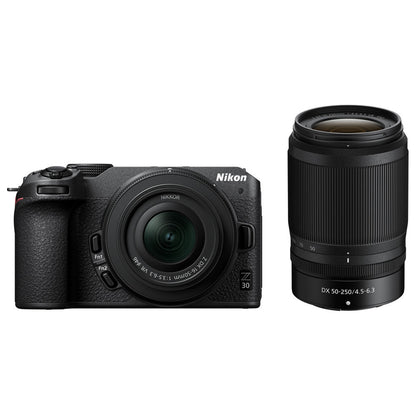 Nikon Z Series Z30 Mirrorless Vlogging Camera with 20.9 Megapixel DX APS-C Format Sensor, 4K 30fps Video Recording and Streaming, and Eye and Face Detection Hybrid Autofocus - Kits Available