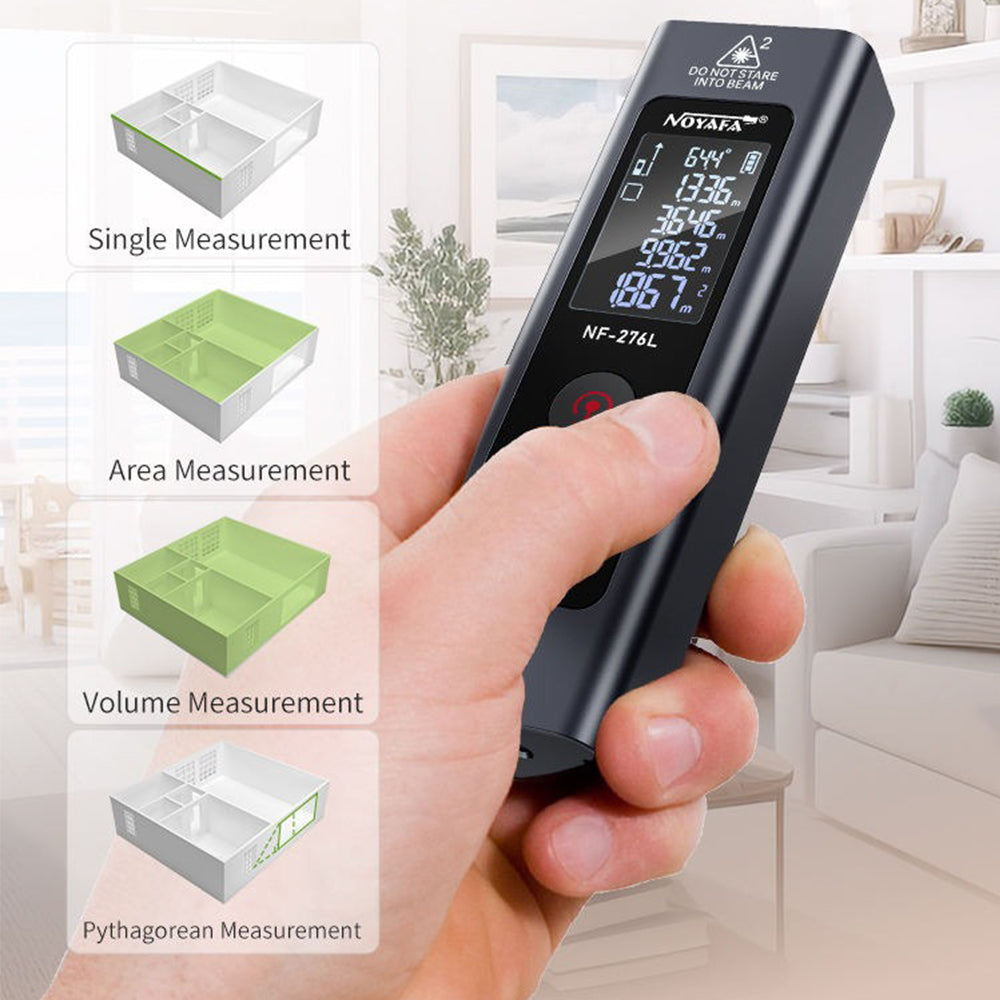 Noyafa NF-276L Mini Laser Rangefinder Distance Meter with 50M Max Measurement Range, Multiple Measure Modes, Up to 50 Data Storage Set Units, VA Backlit Screen Display and USB C Charging Port for Home Improvement and Industrial Tools