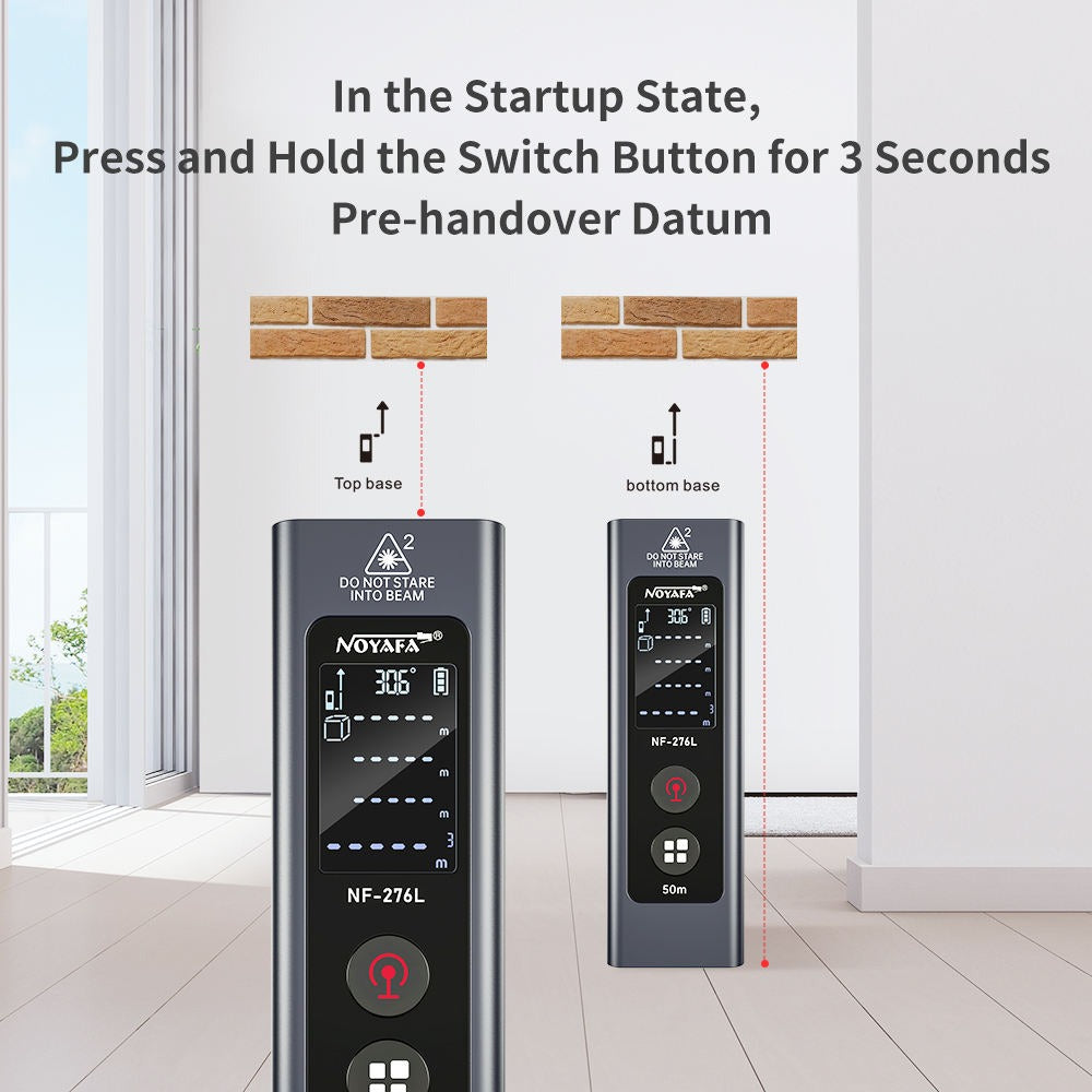 Noyafa NF-276L Mini Laser Rangefinder Distance Meter with 50M Max Measurement Range, Multiple Measure Modes, Up to 50 Data Storage Set Units, VA Backlit Screen Display and USB C Charging Port for Home Improvement and Industrial Tools