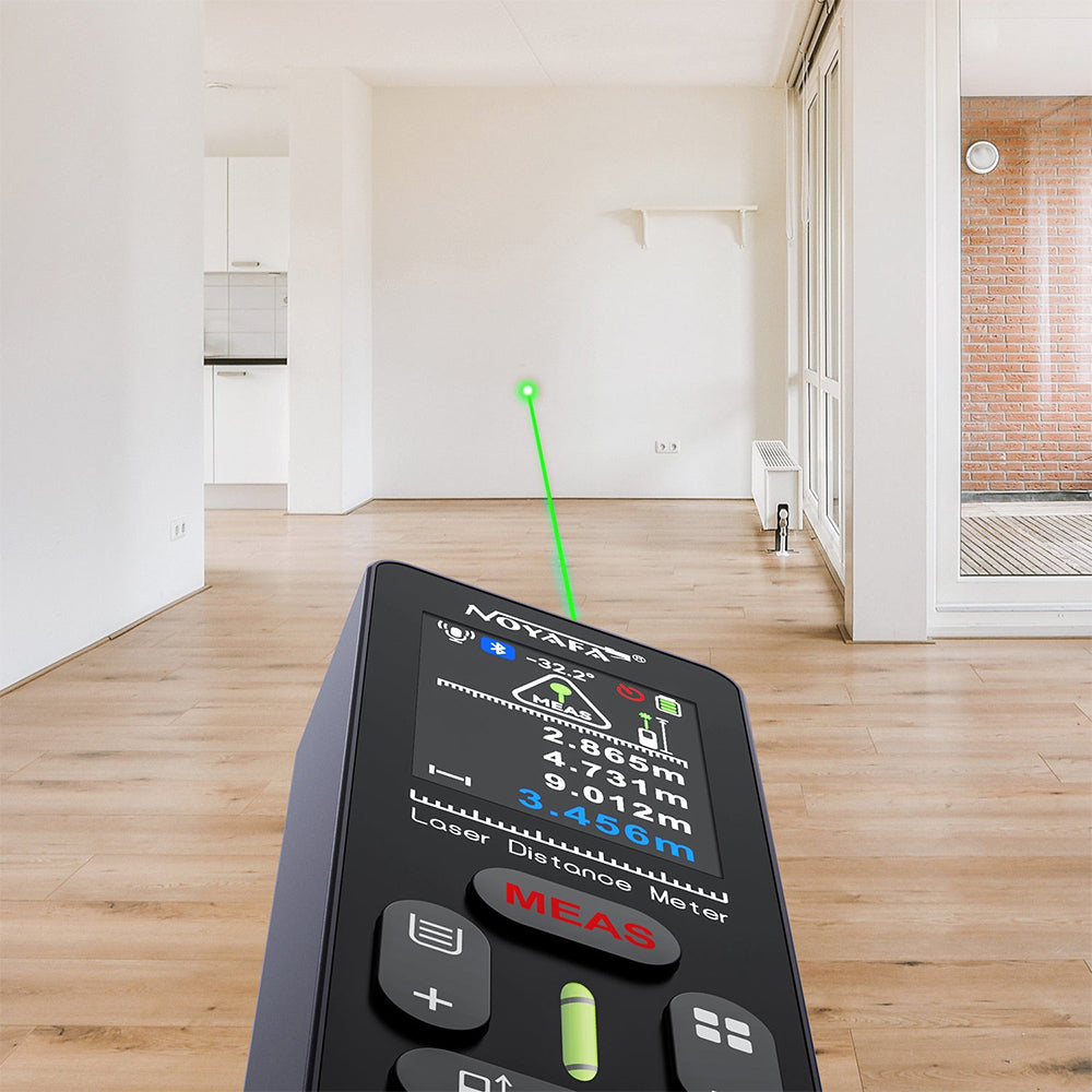 Noyafa NF-277L Laser Rangefinder Distance Meter with 100M Max Range, Multiple Measure Modes, 100 Data Storage Set Units, 2-inch HD Color Screen, Bluetooth Function, USB-C Charging Port for Home Improvement & Industrial Tools