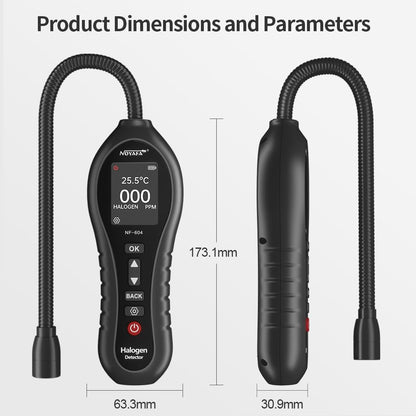 Noyafa NF-604 Halogen Gas Freon Leak Detector - Halogeted Refrigerant Tester with Flexible Gooseneck Probe for Air Conditioning, Car Repair, Appliances, Medical Equipment, and Gas Pipelines - Home Improvement and Industrial Tools