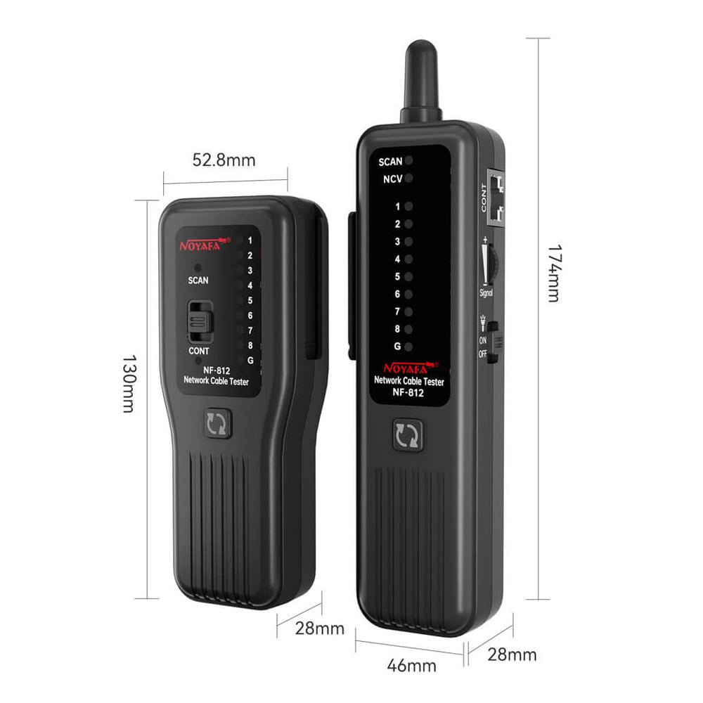 Noyafa NF-812 Network Cable Tester Tracker for RJ45 and RJ11 with Short / Open Circuit Detector, Battery Polarity Test, and PoE Power Supply Checker -  Home Improvement and Industrial Tools