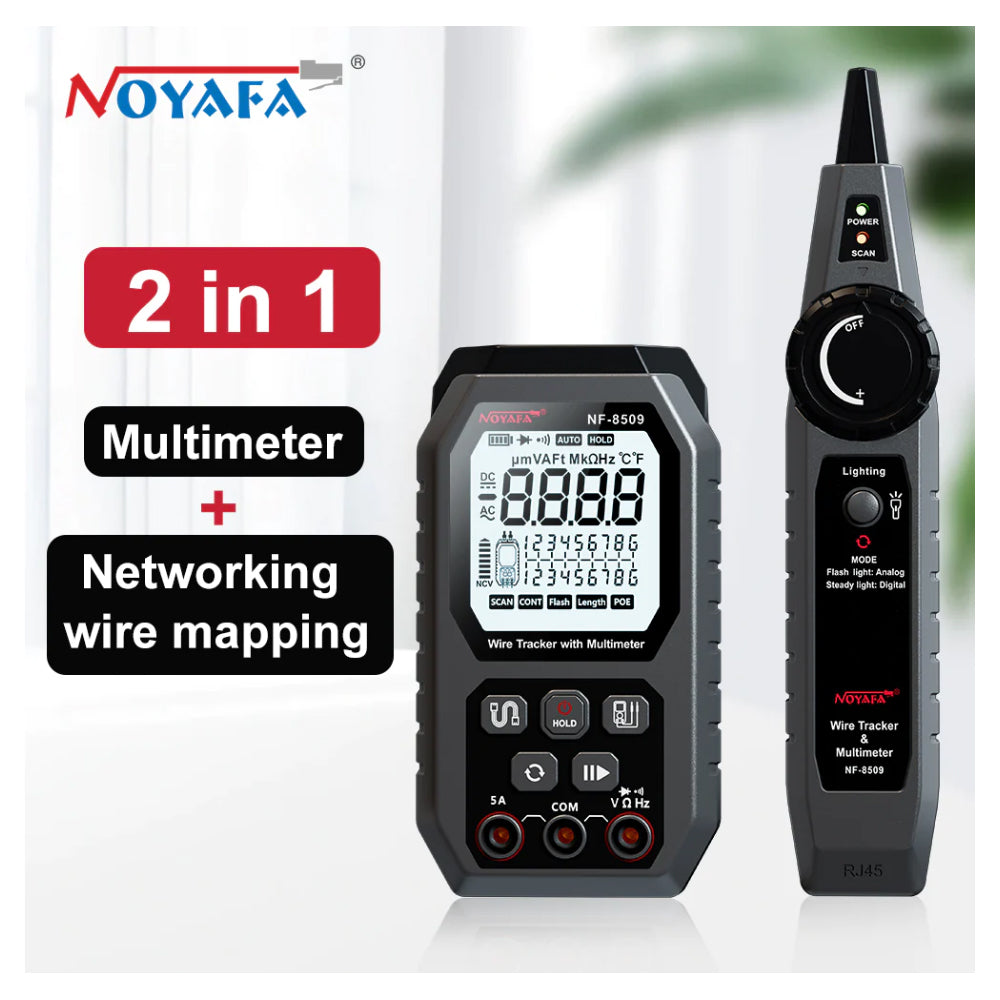 Noyafa NF-8509 Network Cable Wire Tracker Tone Tracer with Digital Multimeter Tester for Ethernet Cable, Telephone Line, Power Cable, Electrical Socket, Appliances, Computer, PC, Electronics - Electricity & Networking Tool