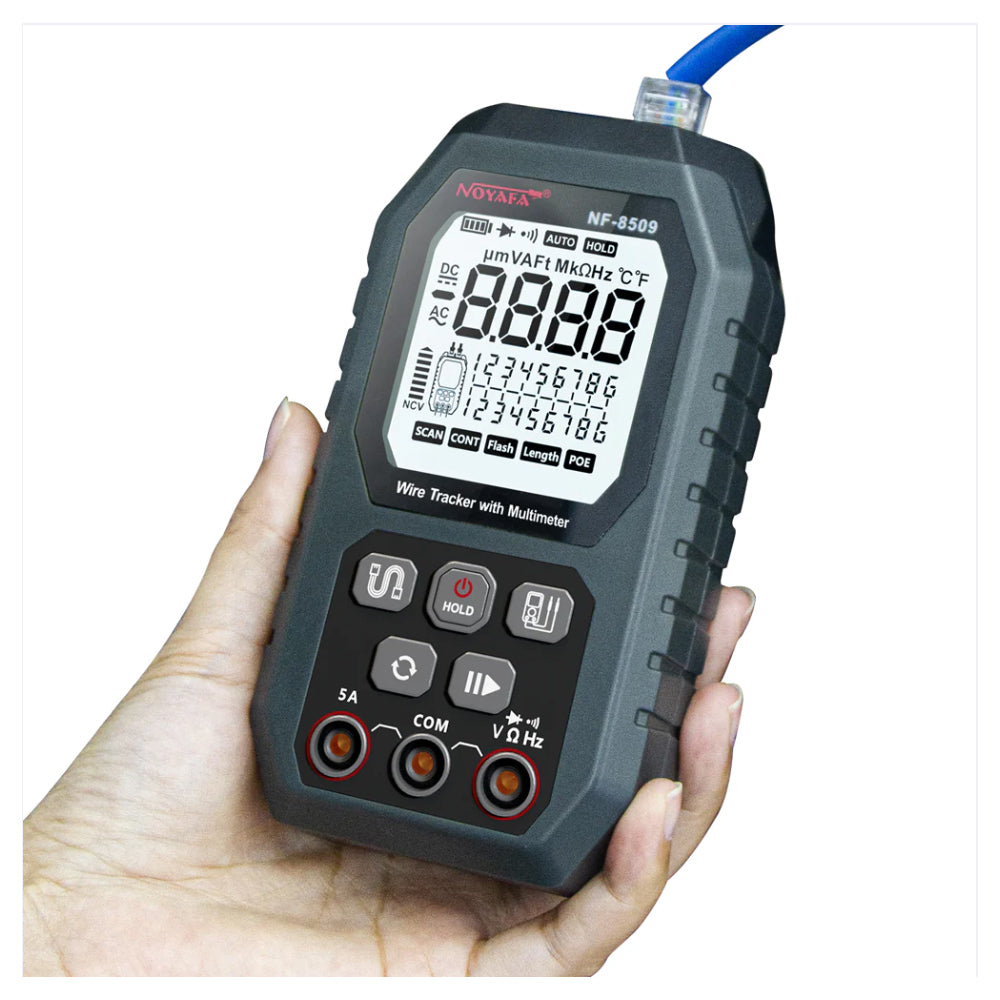 Noyafa NF-8509 Network Cable Wire Tracker Tone Tracer with Digital Multimeter Tester for Ethernet Cable, Telephone Line, Power Cable, Electrical Socket, Appliances, Computer, PC, Electronics - Electricity & Networking Tool