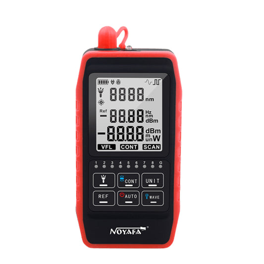 Noyafa NF-908 Mini Optical Cable Power Meter Tester with LED Indicators, VFL Red Light, Remote Adapter and Digital Signal Scanning Function for Cable and Network Testing