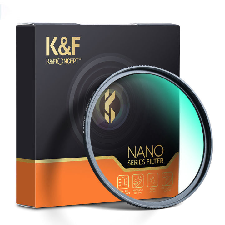 K&F Concept NANO-X Series MRC UV Ultraviolet Filter with Waterproof & Anti-Scratch Multi-Layer Green Coating for Digital Camera Lens 37mm 39mm 40.5mm 43mm 46mm 49mm 52mm 55mm 58mm 62mm 67mm 72mm 77mm 82mm