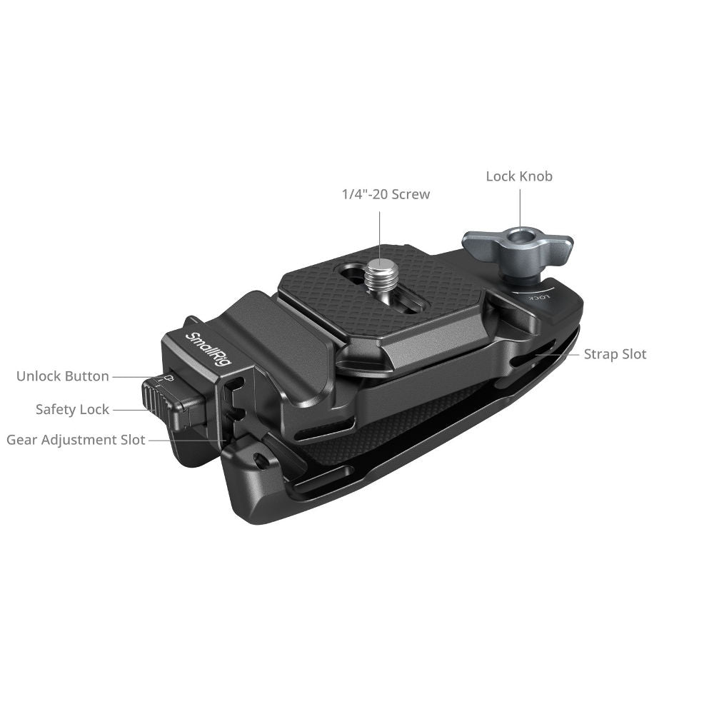 SmallRig Camera Clip with Quick Release Plate & Arca-Swiss Attachment to Backpack & Belt Mount for DSLR, Mirrorless & Action Cameras | 5053
