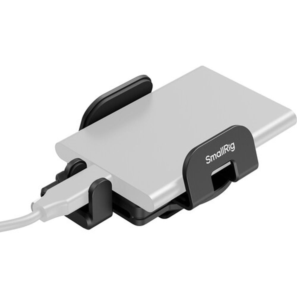 SmallRig Universal External SSD Holder with Cold Shoe & Cable Clamp, 40–60mm Mount Bracket for Samsung T5/T7, SanDisk, Crucial, WD Western Digital, 3-Way Installation for Camera Rigs iPhone MagSafe Attachment | 5196 | 5397