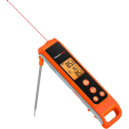 ThermoPro 2-in-1 Pocket Digital Laser Infrared Thermometer with Meat Probe for Home & Kitchen Cooking, Grilling, Roasting, Industrial, Automotive, HVAC, Maintainance & Repairs | TP410 | TP20