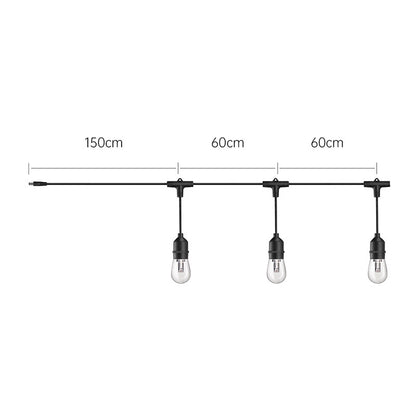 ORICO LED Outdoor & Indoor Hanging String Lights with S15 2W Bulbs E26 for Camping, Home Exterior & Interior Lighting