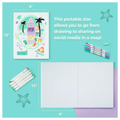 Ohuhu Bleedproof 60 Sheets 9"x12" Double-Sided Marker Pad, Acid-free Art Pages with Maximum Blendability for Sketch, Drawing and Illustration | Y44-83000-44