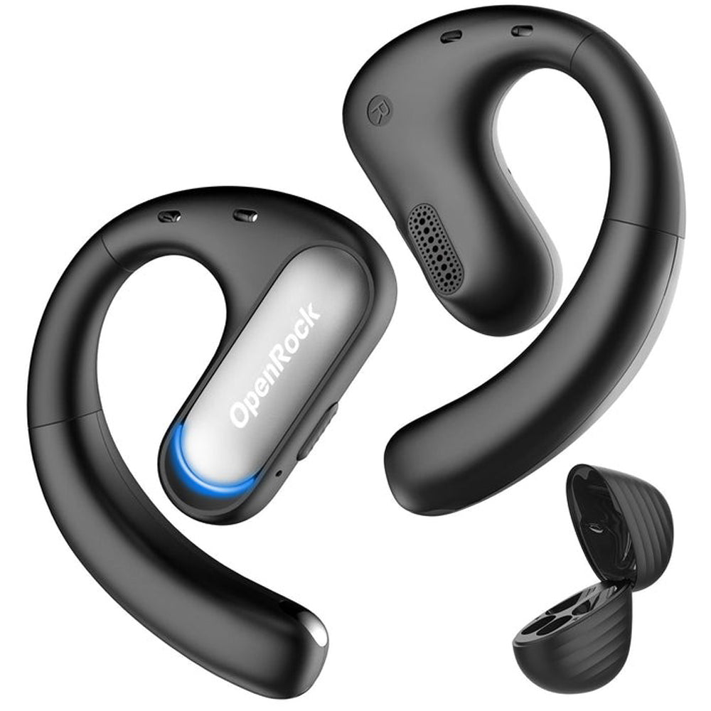 OpenRock Pro True Wireless Air Conduction Bluetooth 5.2 Sports Earbuds with 48 Hours of Battery Life, Noise Cancelling Microphone, Button Controls, Sweat and Dust Resistance, Open Ear Hook Type Earphone Design